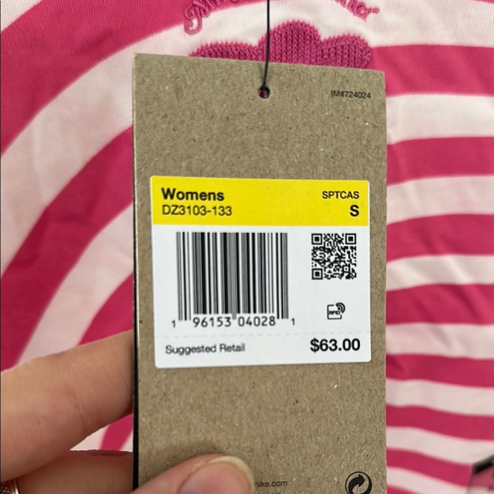 Nike Women's Pink and White Striped Top - Picture 3 of 3